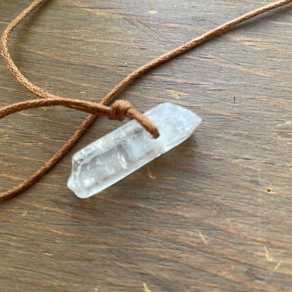 Natural Clear Quartz Cylinder Necklace - Picture 6 of 14